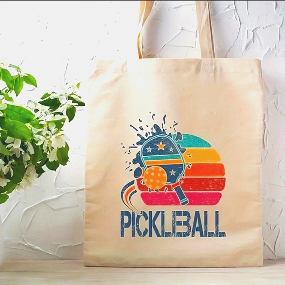 Pickleball TOTE CUSTOM BAG Natural Canvas tote MADE IN USA